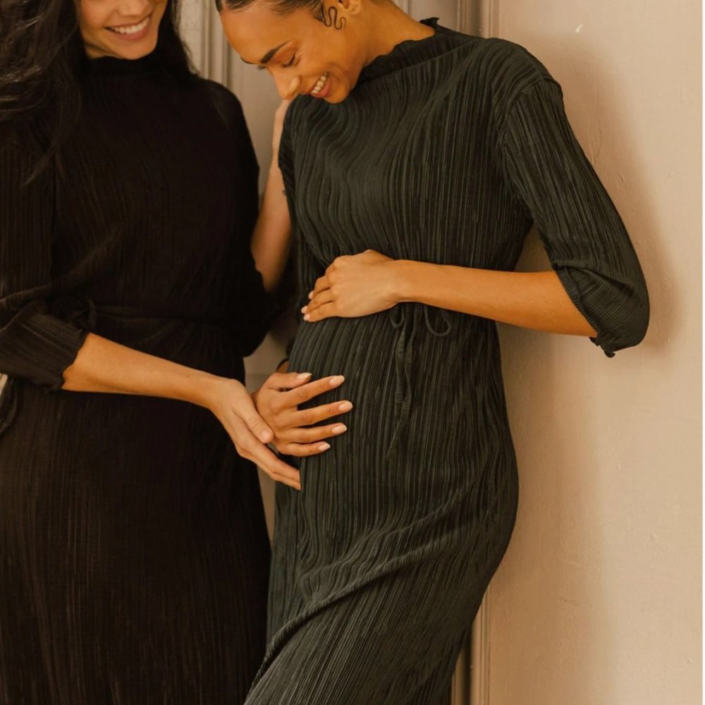 Nothing Fits But, Brand New With Tags, Ruffled & Pleated Midi Dress